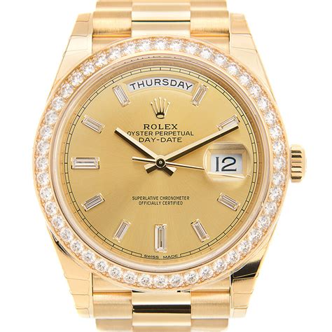 rolex oyster 34mm yellow gold and diamonds|Rolex day date 34mm.